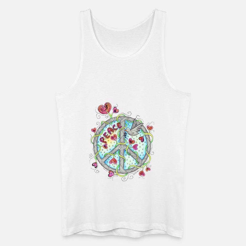 Peace - Männer Bio Tank Top - Weiß