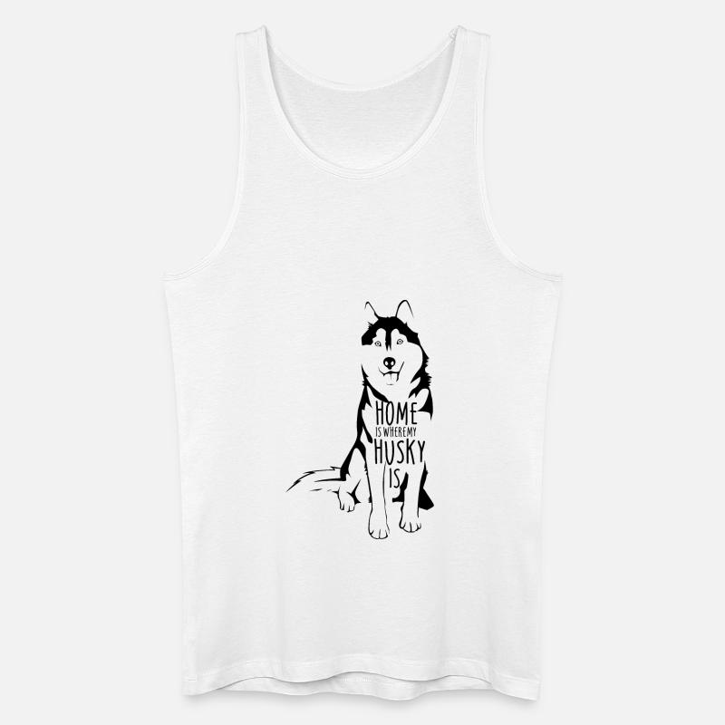 Husky - Männer Bio Tank Top - Weiß