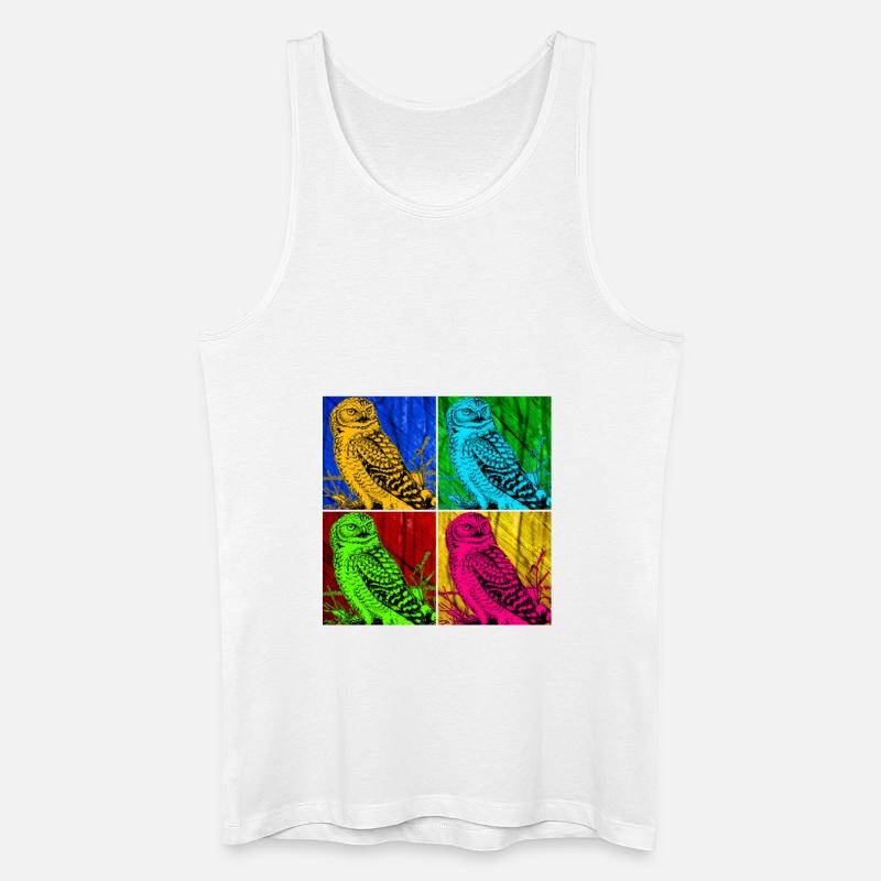 Eule - Männer Bio Tank Top - Weiß