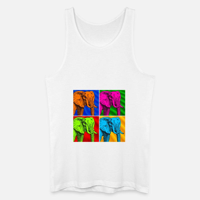 Elefant - Männer Bio Tank Top - Weiß