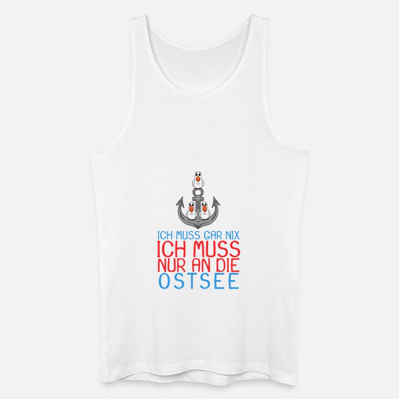 Ostsee Anker Möwe Geschenk - Männer Bio Tank Top - Weiß