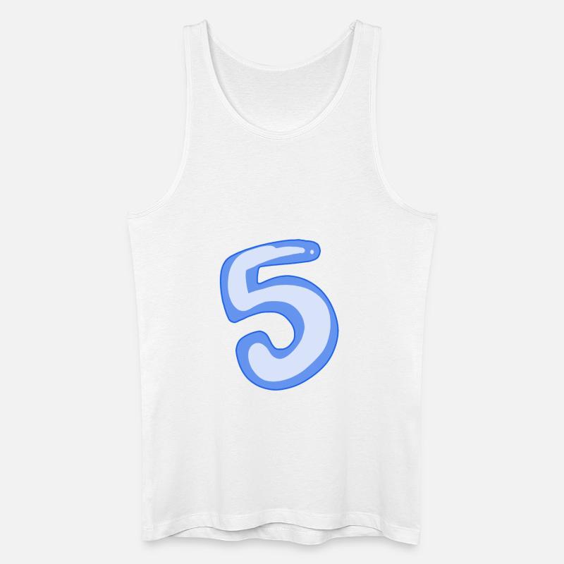 5 Blau - Männer Bio Tank Top - Weiß