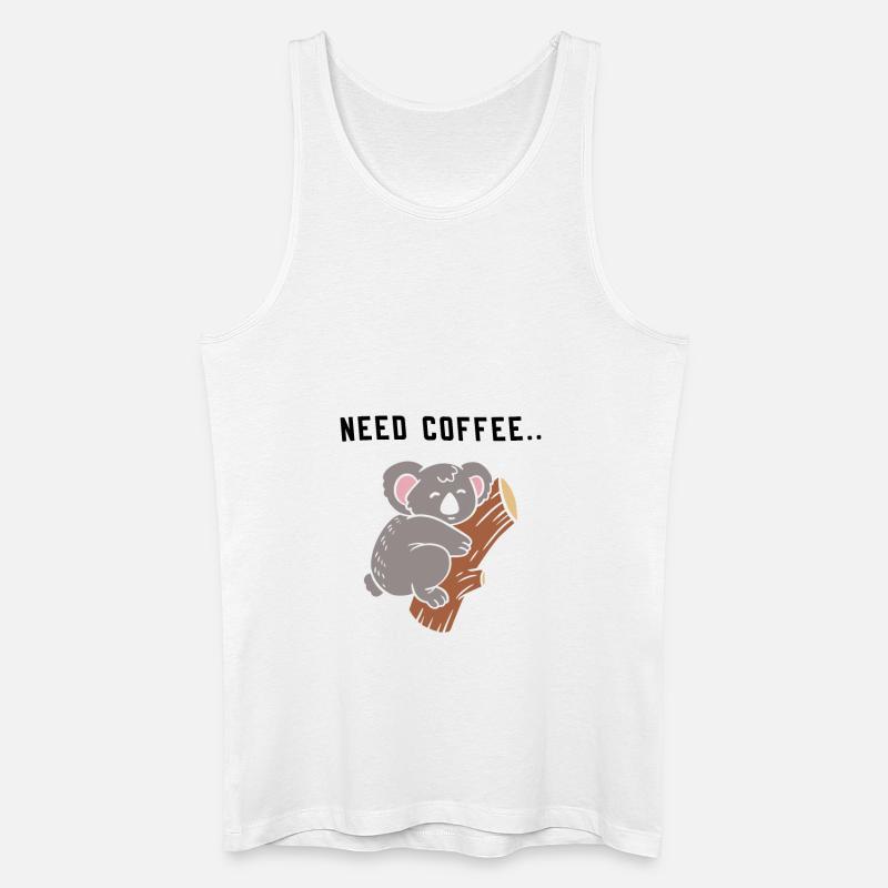 Kaffee Spruch Koalabär - Männer Bio Tank Top - Weiß