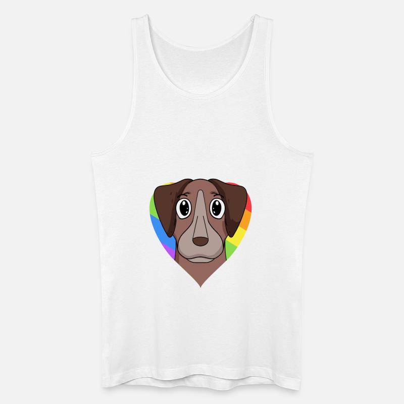 Homosexuell Regenbogen Pointer Hund - Männer Bio Tank Top - Weiß