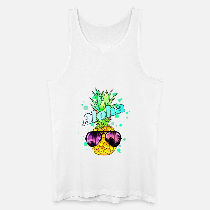 coole Ananas Aloha - Männer Bio Tank Top - Weiß