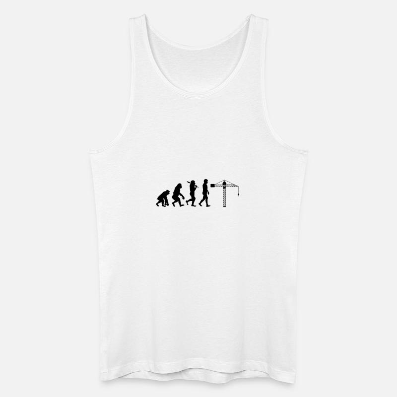 Kranführer Evolution - Männer Bio Tank Top - Weiß