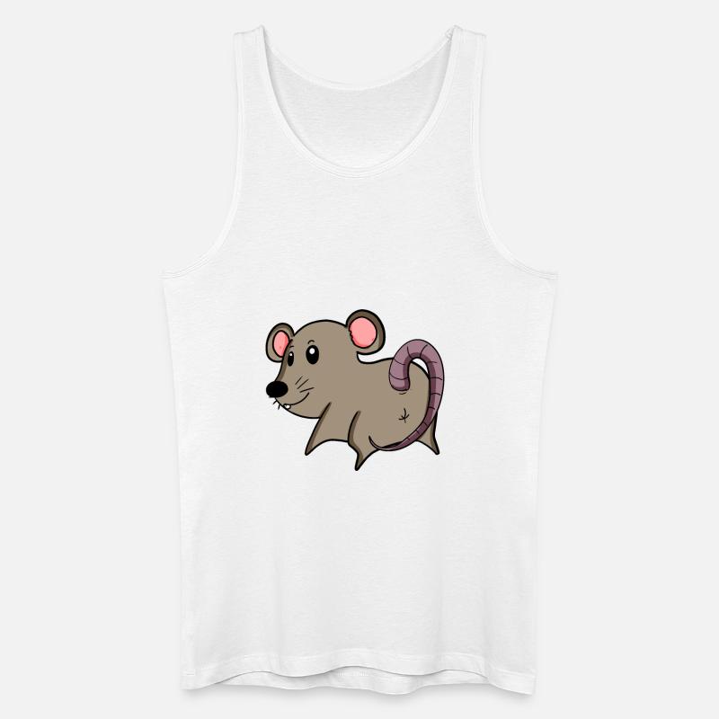 Mus bakifrån - Musrumpa - Musröv - Ekologisk tanktopp herr - vit