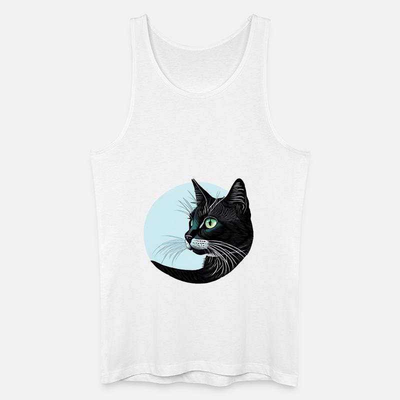 Schwarze Katze - Männer Bio Tank Top - Weiß