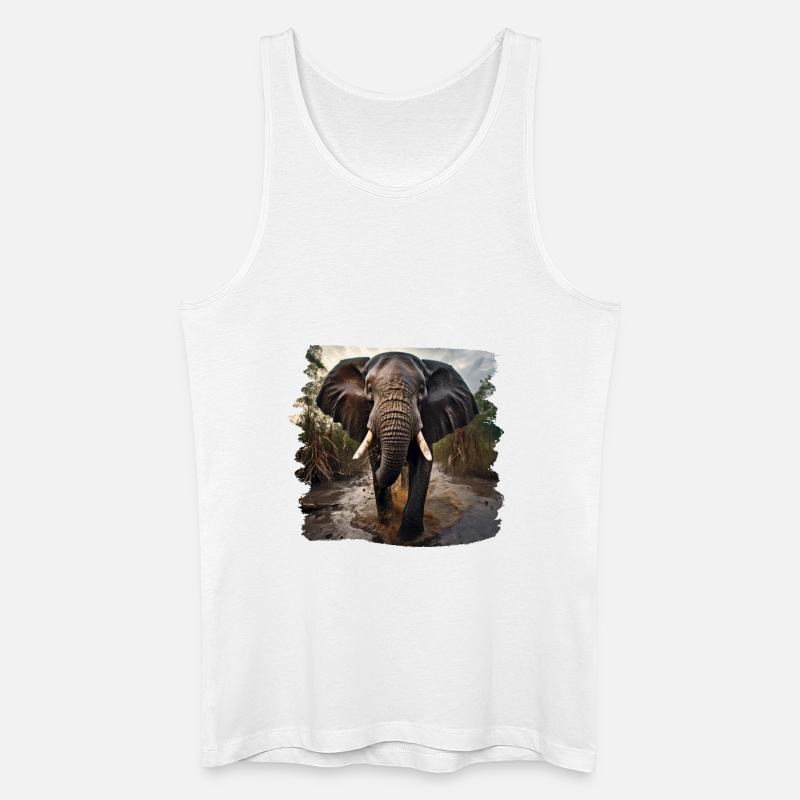 Elefanten realistic Elefant - Männer Bio Tank Top - Weiß
