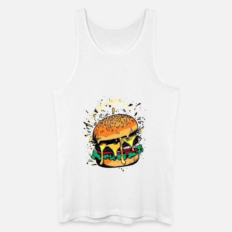 Cheeseburger Comic Burger - Männer Bio Tank Top - Weiß