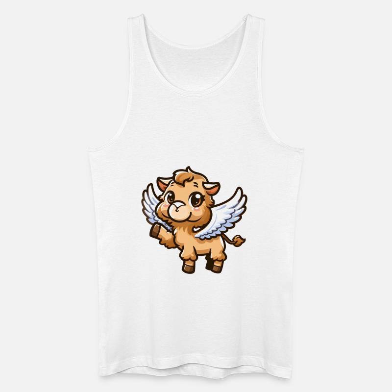 Engels-Kamel: Himmlischer Comic-Stil - Männer Bio Tank Top - Weiß