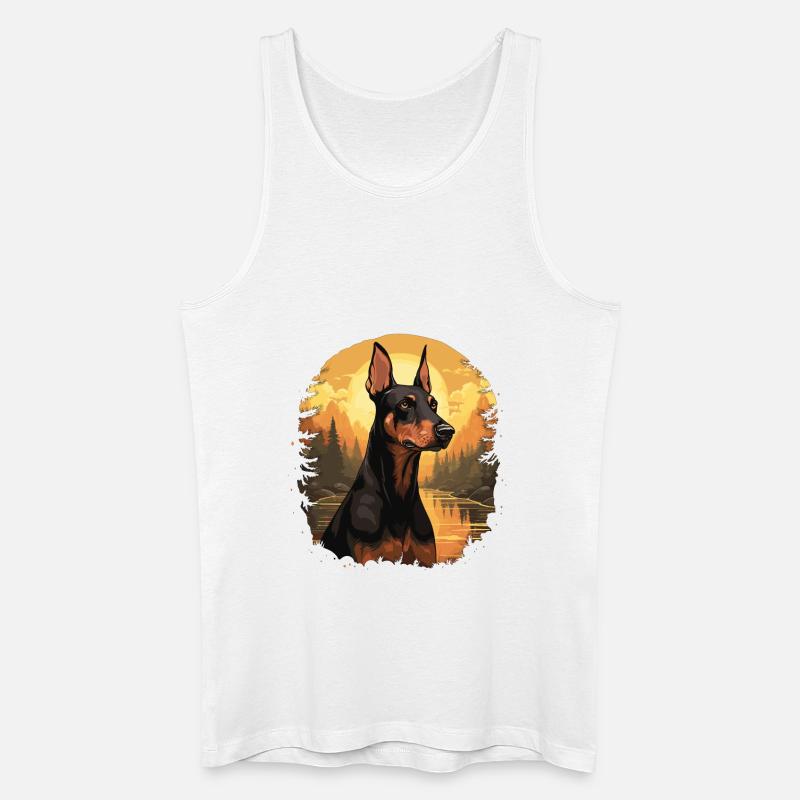 Hund Dobermann - Männer Bio Tank Top - Weiß