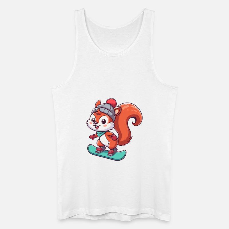 Winterabenteuer mit Eichhörnchen – Snowboard-Spaß - Männer Bio Tank Top - Weiß