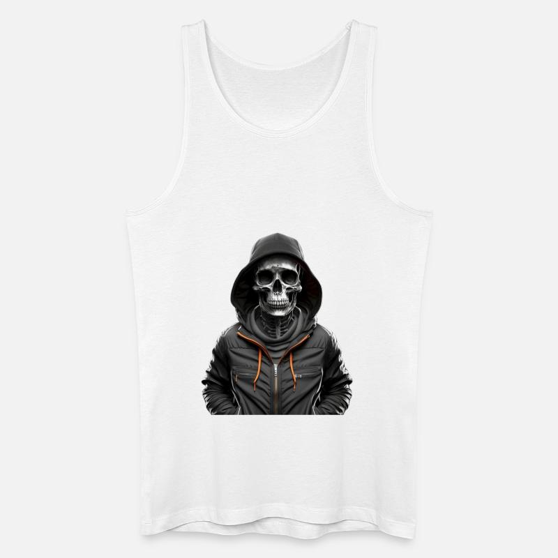Skelett mit Pullover - Männer Bio Tank Top - Weiß