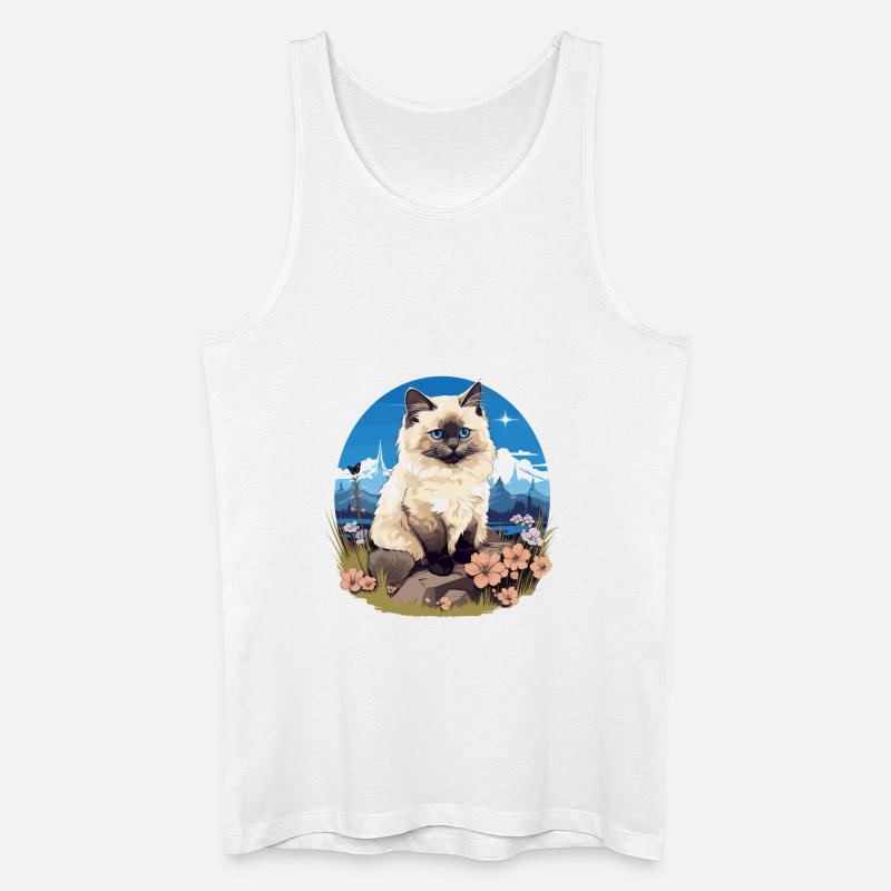 Birman Cat Birma Katze - Männer Bio Tank Top - Weiß