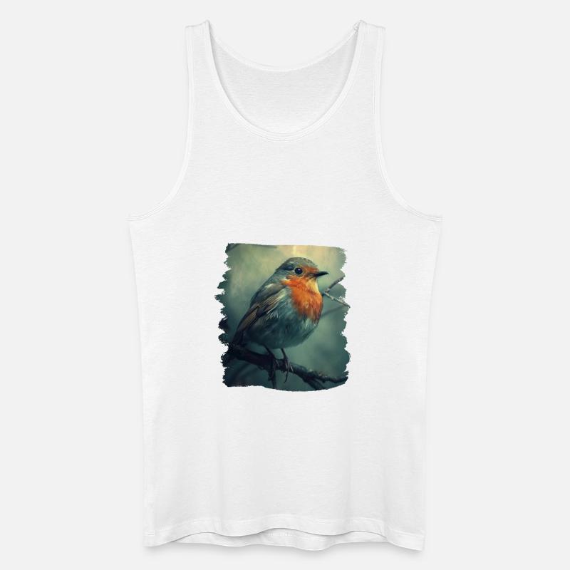 Robin Rotkehlchen - Männer Bio Tank Top - Weiß