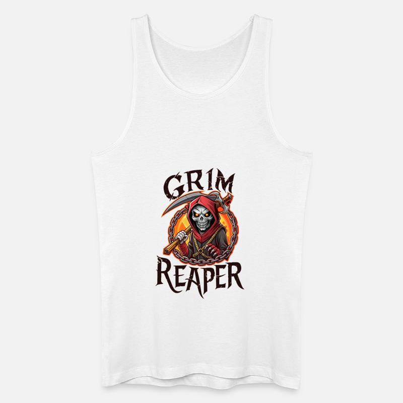 SCHÄDEL, SENSENMANN - Männer Bio Tank Top - Weiß
