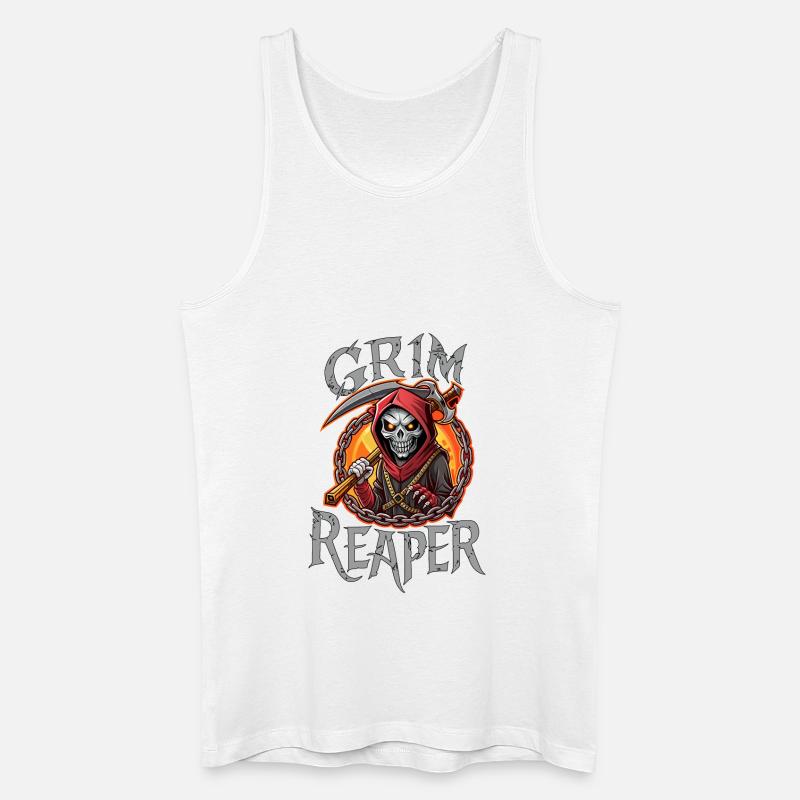 SCHÄDEL, SENSENMANN - Männer Bio Tank Top - Weiß