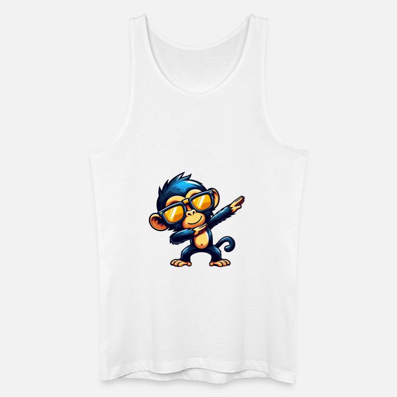 Schimpanse Dabbing Cool Affe Tanzend - Männer Bio Tank Top - Weiß