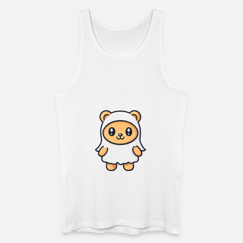 Bear Halloween Comic Ghost - Men’s Organic Tank Top - white