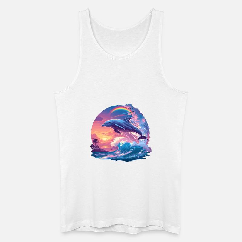 Dolphin Delfine Delfin - Männer Bio Tank Top - Weiß