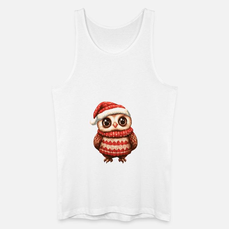 Eule Weihnachten Comic - Männer Bio Tank Top - Weiß