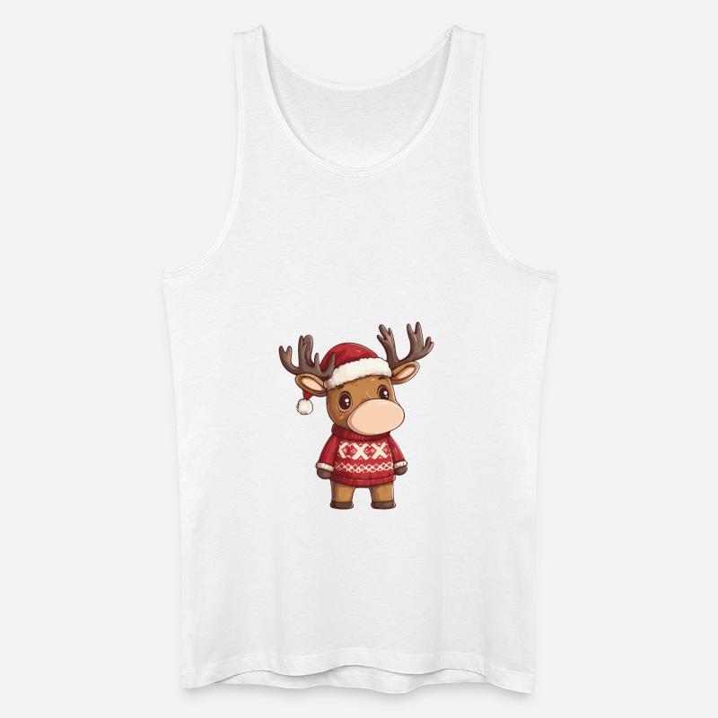Elch Weihnachten Comic - Männer Bio Tank Top - Weiß