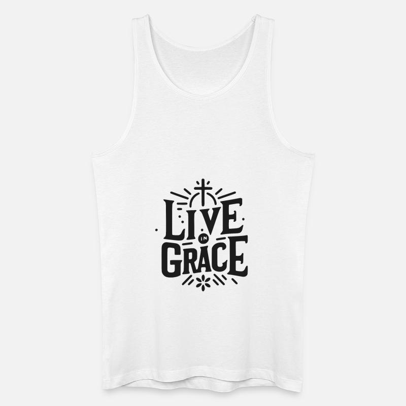 Lebe in Gnade - Männer Bio Tank Top - Weiß