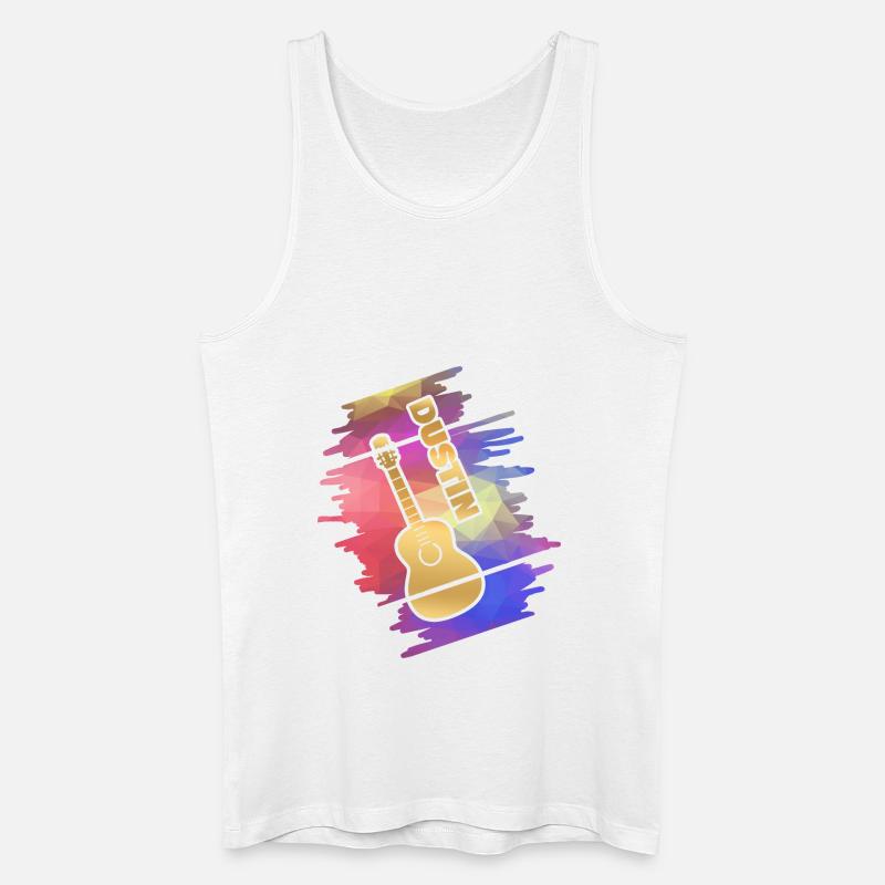 Guitar Dustin - Männer Bio Tank Top - Weiß