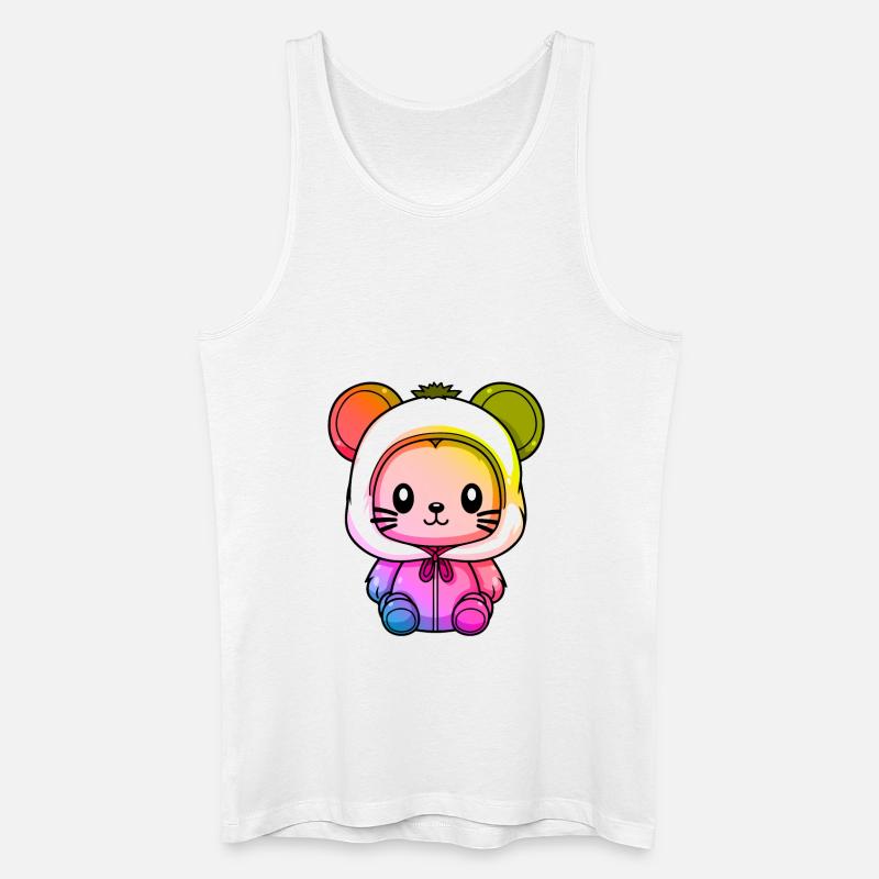 Maus Winter Tier Bunt Comic - Männer Bio Tank Top - Weiß