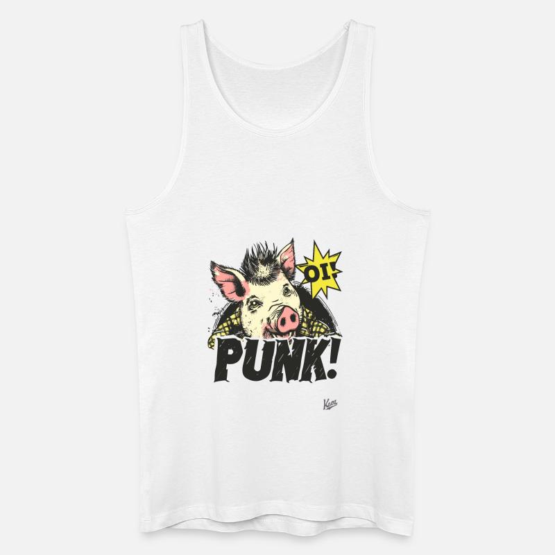 Oi! Punk-Schwein - Männer Bio Tank Top - Weiß