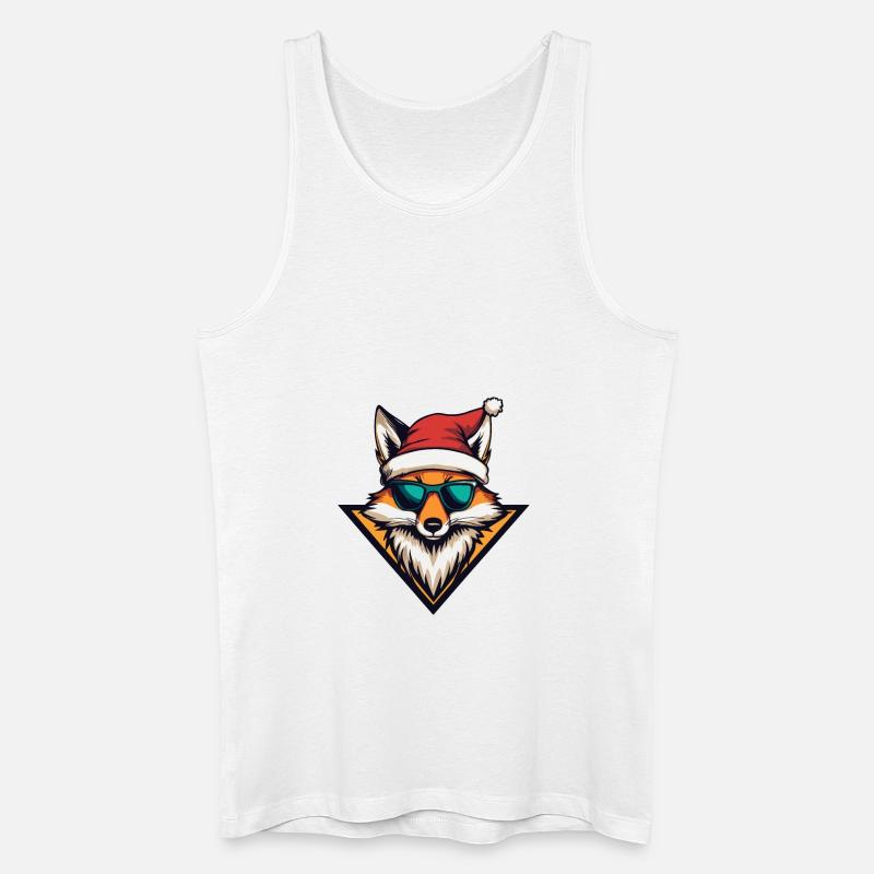 Fuchs Weihnachten Cool - Männer Bio Tank Top - Weiß