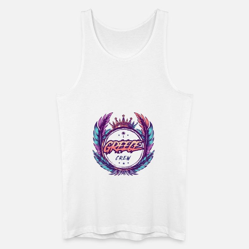 Greece Crew Bunt - Männer Bio Tank Top - Weiß
