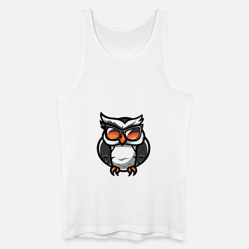 Eule Comic Cool - Männer Bio Tank Top - Weiß
