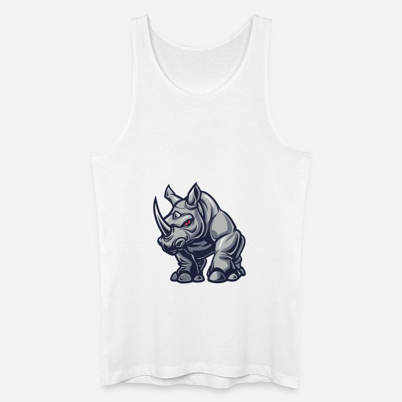 Nashorn Comic - Männer Bio Tank Top - Weiß