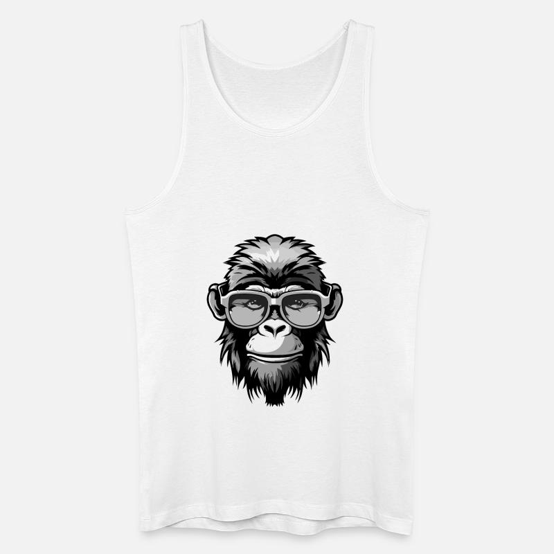 Affe Hipster Cool Party - Männer Bio Tank Top - Weiß