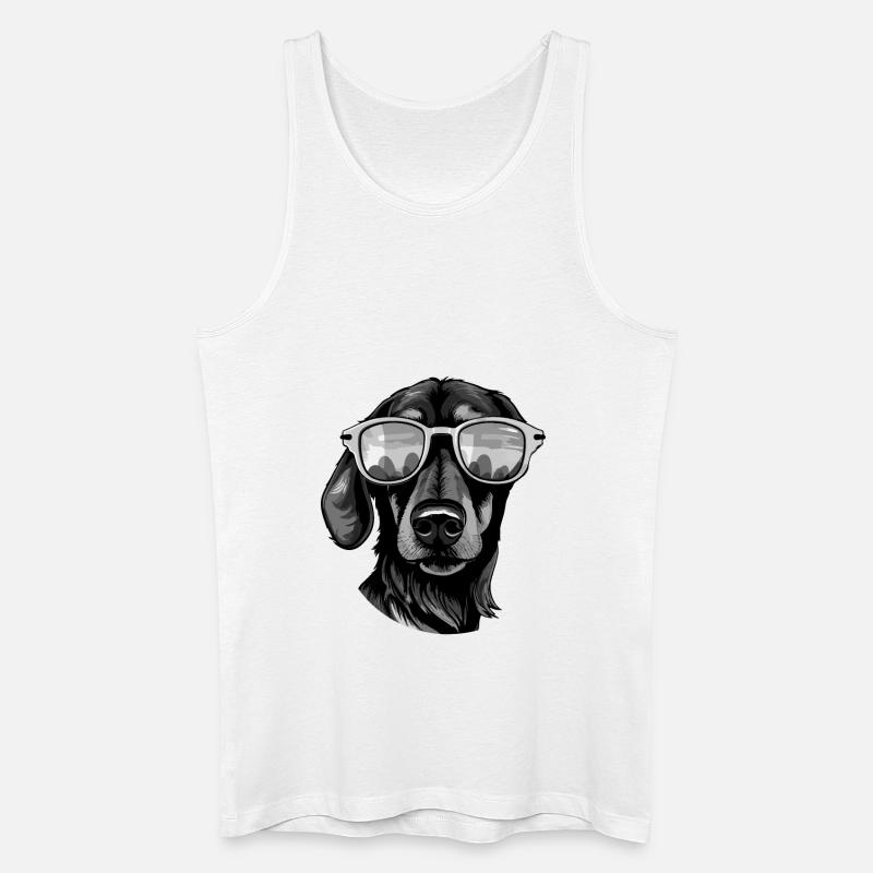 Dachshund Hund Kopf Dackel - Männer Bio Tank Top - Weiß