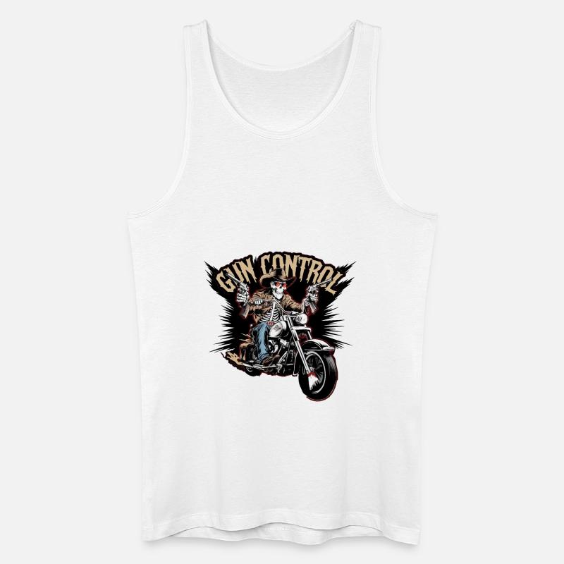 KONTROLLE DER SCHÄDELWAFFE - Männer Bio Tank Top - Weiß