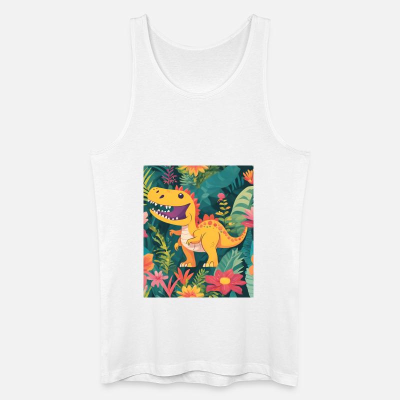 Dinosaur - Männer Bio Tank Top - Weiß