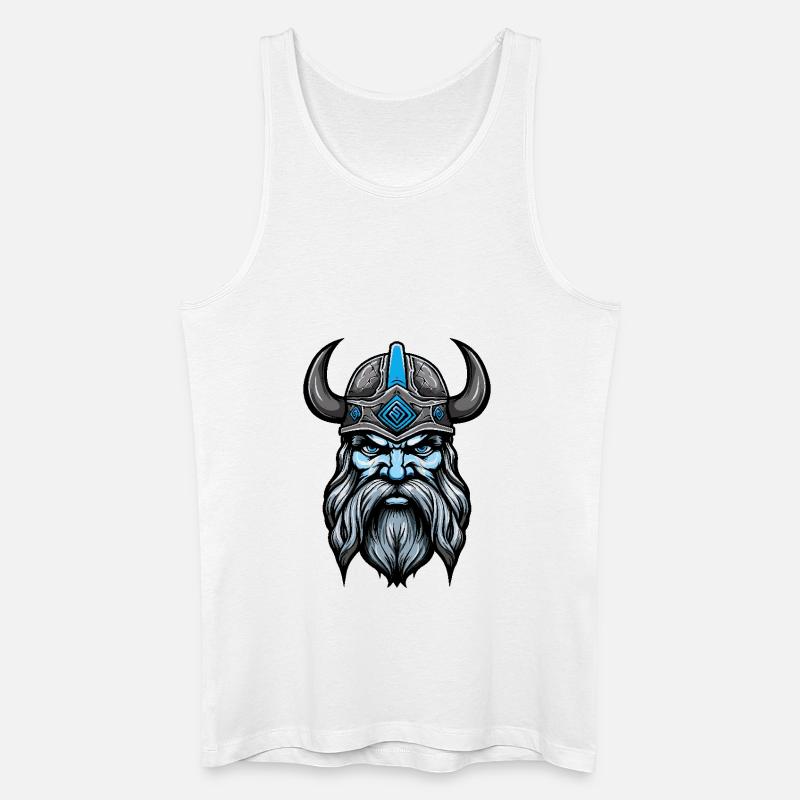 Wikinger Kopf Valhalla Odin - Männer Bio Tank Top - Weiß