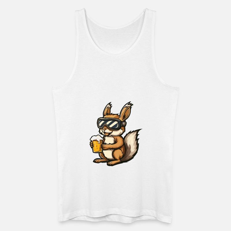 Eichhörnchen Apres Ski Bier - Männer Bio Tank Top - Weiß