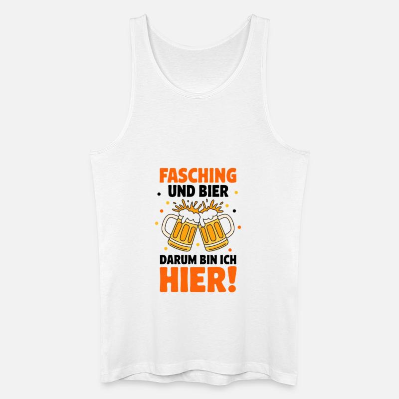 Fasching und Bier Karneval - Männer Bio Tank Top - Weiß