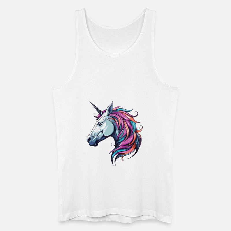 Einhorn Portrait - Männer Bio Tank Top - Weiß