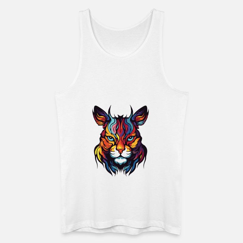 Katze Portrait Kopf - Männer Bio Tank Top - Weiß