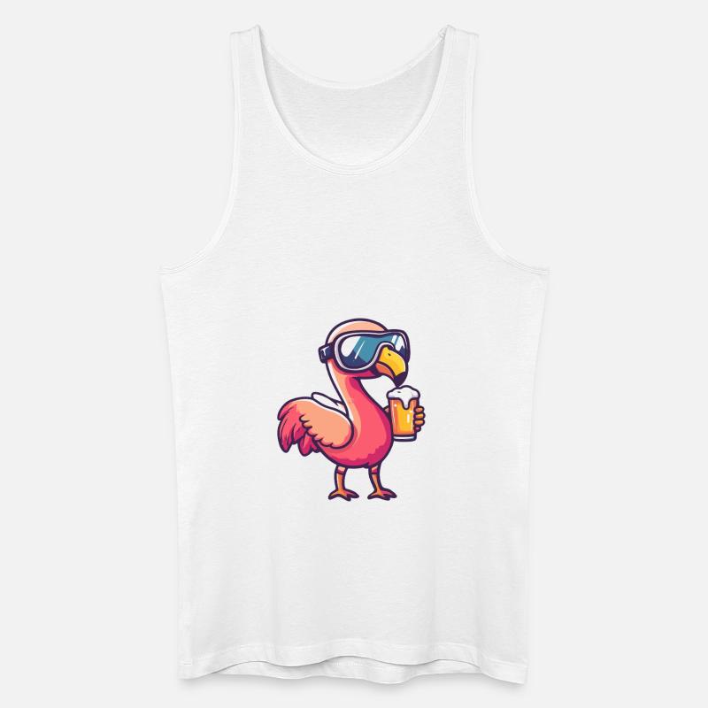 Flamingo Apres Ski Bier Comic - Männer Bio Tank Top - Weiß