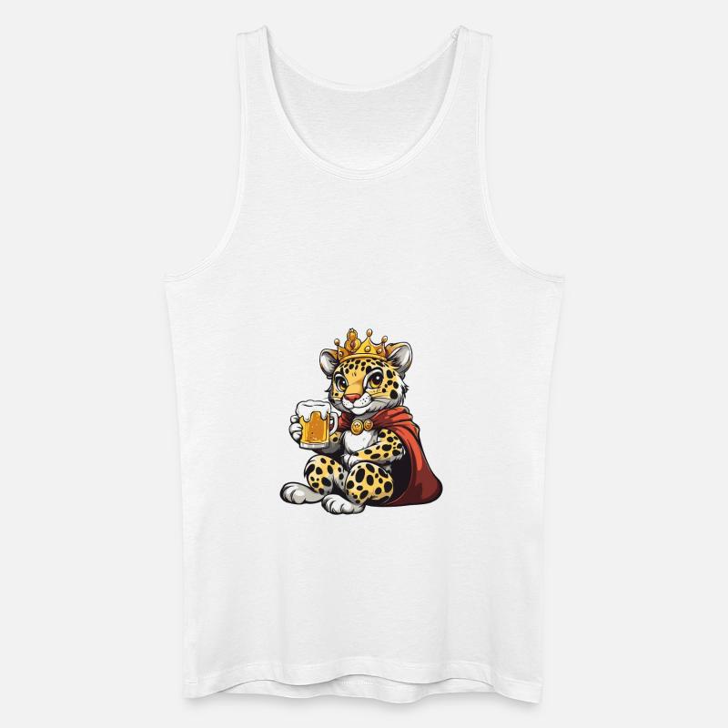 Leopard Bier Lustig - Männer Bio Tank Top - Weiß