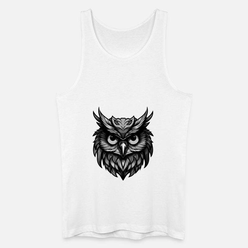 Eule Portrait - Männer Bio Tank Top - Weiß