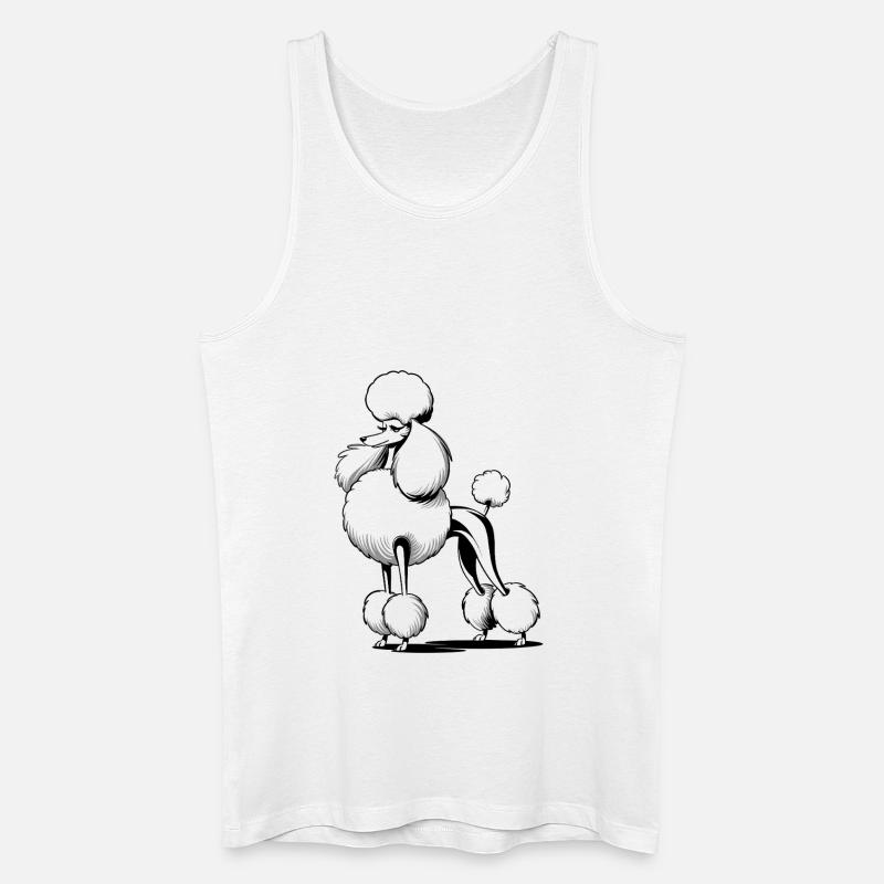 Eleganter Pudel Im Stilvollen Look - Männer Bio Tank Top - Weiß