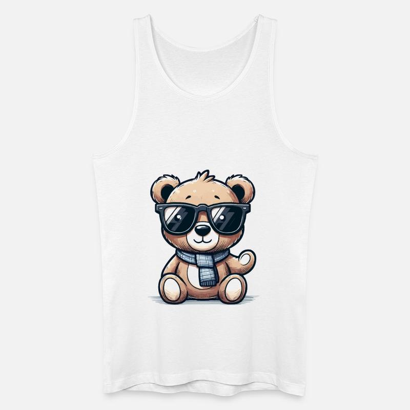 teddybär sonnenbrille - Männer Bio Tank Top - Weiß