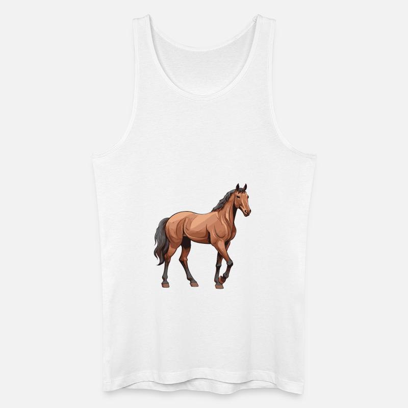 Pferd Tier - Männer Bio Tank Top - Weiß